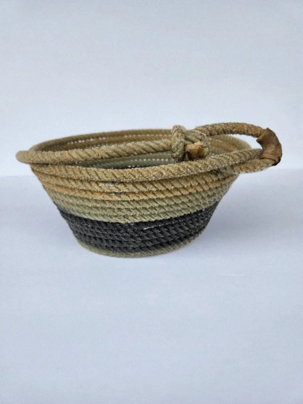 Americano Lasso Lariat Rope Basket for Western Rustic or Cowboy Vintage Decor